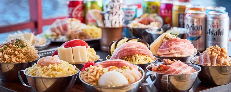 食べ放題のもんじゃ焼き