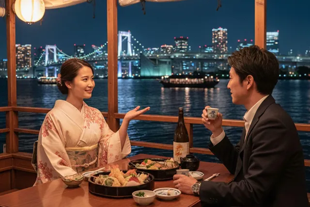 屋形船でデート