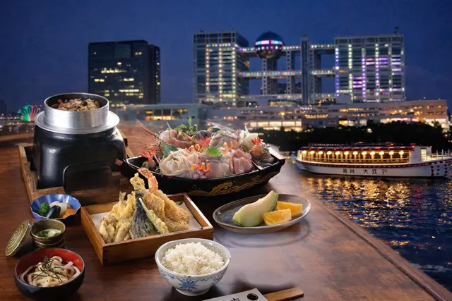 屋形船大江戸の大江戸コースの料理