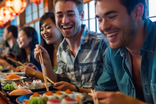 屋形船を堪能する外国人ゲスト