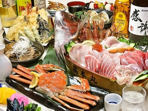 ★★1/25-2/28　平日限定　１０名様～★★貸切【屋形船　髙本】カニ盛　絢爛コース　17,000円